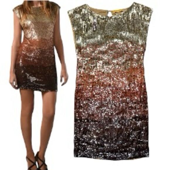 Alice + Olivia Sequin Ombre Mini Dress Size XS - Picture 1 of 11
